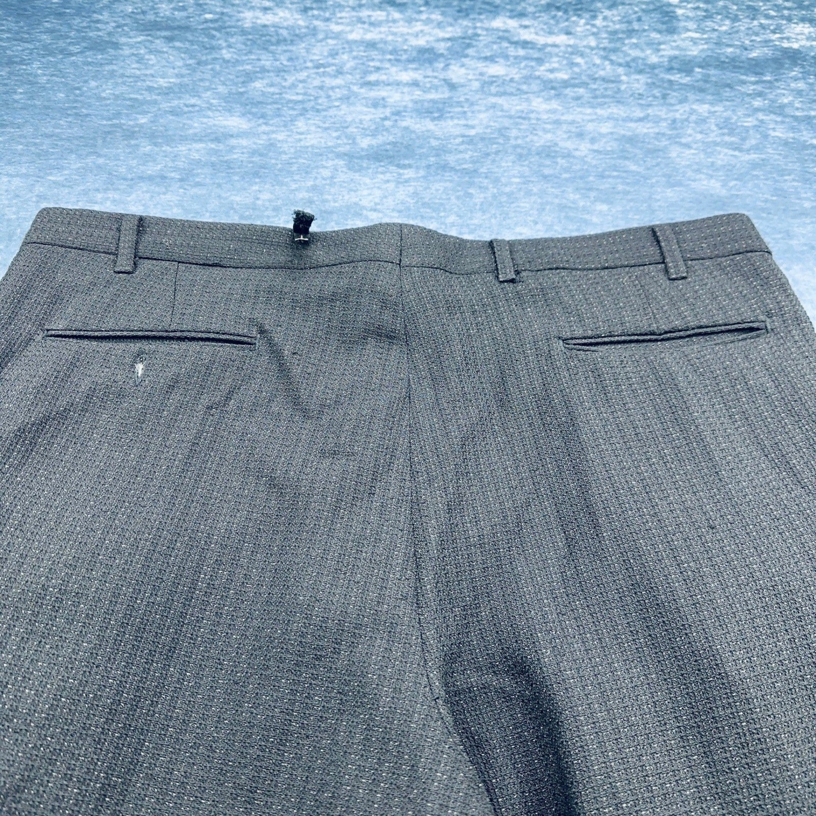 Tailored by Bonacci Mens Black Textured Pinstripe Tuxedo Suit Shawl Lapel USA by Buysaavy