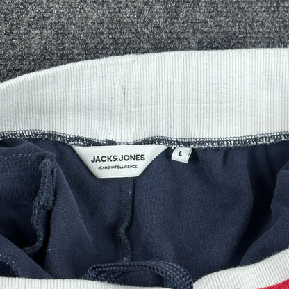 Jack & Jones Mens Navy Blue Jogger Sweatpants Red White Trim Size L 12190279 by JACK & JONES