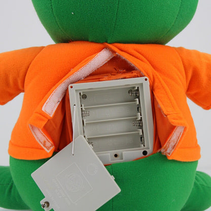 VTG Ohio Art Co Bull Frogg Plush Green Orange Shirt Flip Flops 90s Toy TESTED