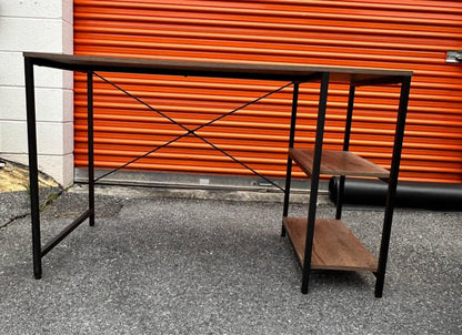 Spacious Wood Desk with Built-In Shelves by Buysaavy