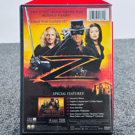 The Mask of Zorro DVD Deluxe Widescreen Antonio Banderas Anthony Hopkins 1998