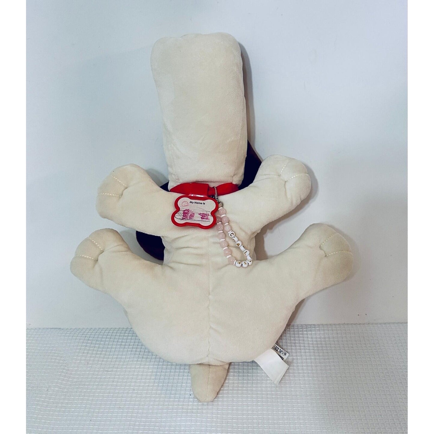 Basic Fun Plush Pound Puppies Dog Brown White Red Collar Soft Toy 2019