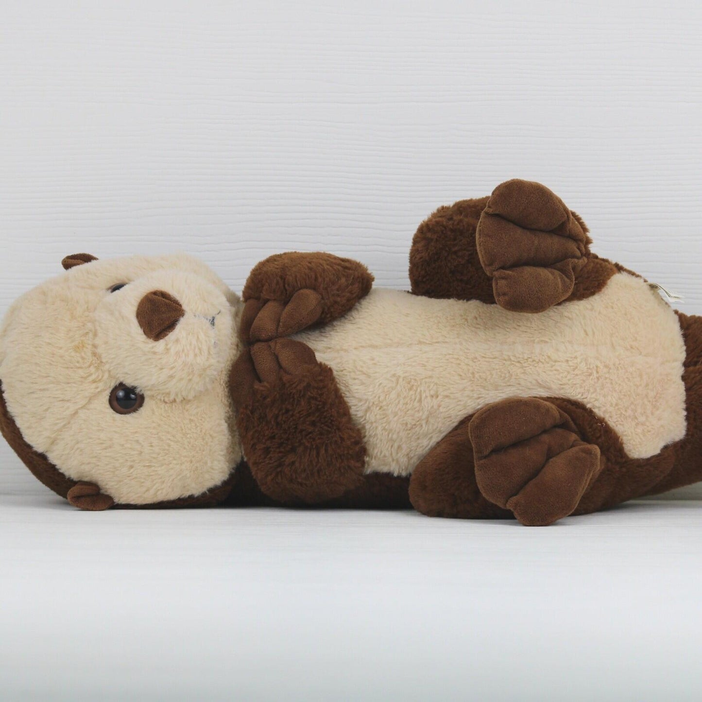Sea Otter Plush Stuffed Animal Brown Tan Marine Life Floating Pose Toy 15 Inch