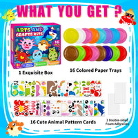 16 Pack Arts and Crafts for Kids Toddler DIY Animal Paper Plate Art Gifts