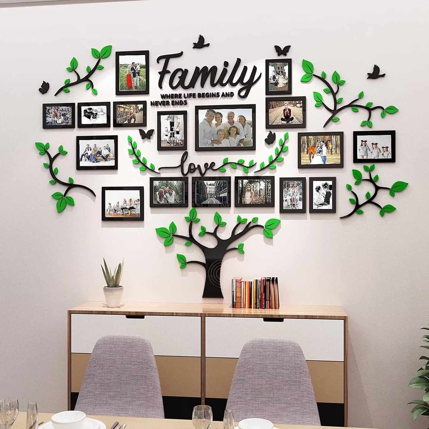 DIY Wall Decor Living Room Family Tree Wall Decor Sticker 3D Picture Frames Collage Wall Decor Living Room Decor