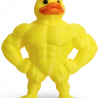 3D Printed Muscle Duck Figurine, Funny Desk Decor Collectible Statue, Muscular Duck Desktop Figurine, Gifts for Gym People, Gym Decor for Men, Bodybuilder Duck Collectible Desktop Sculpture (Medium)