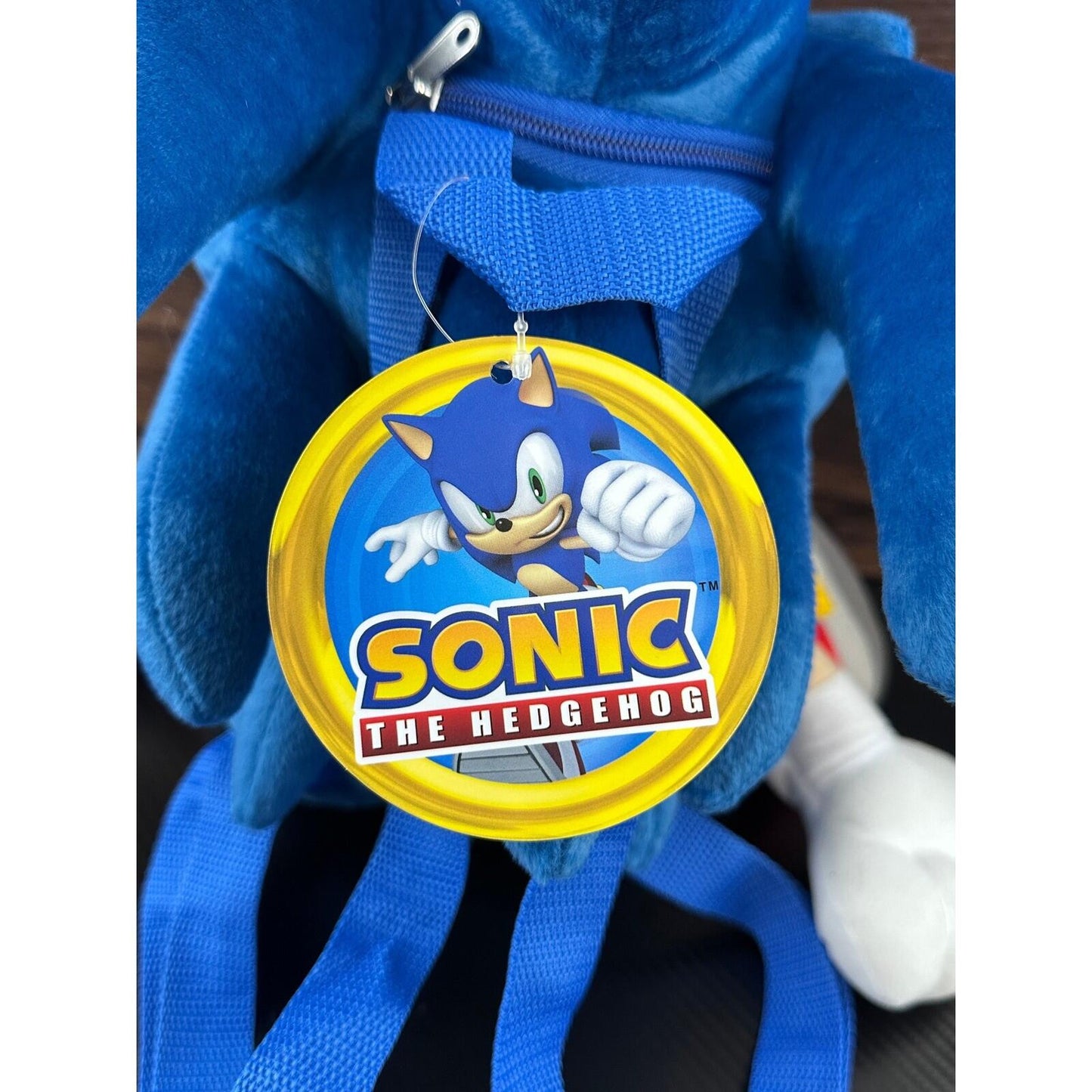 Sega Sonic the Hedgehog Plush Backpack 12.5 Blue Character Bag
