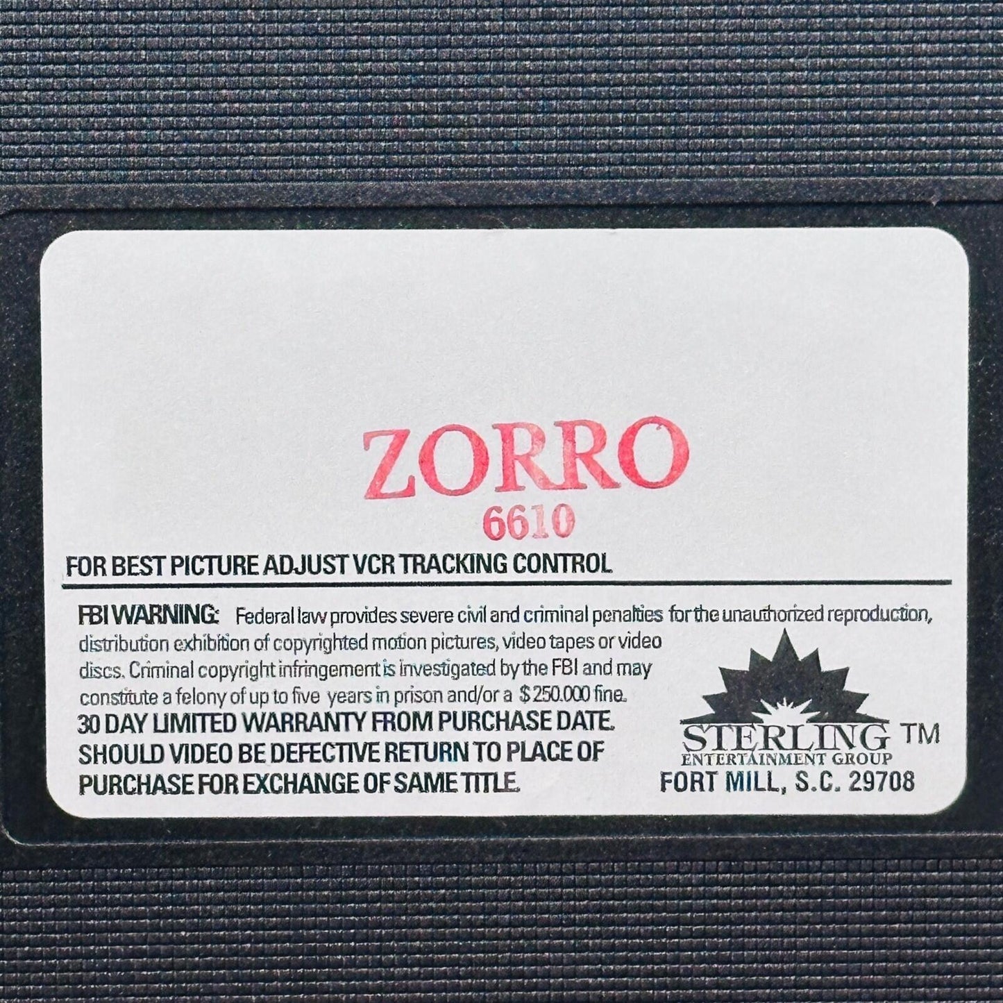 Zorro VHS 1975 Alain Delon Stanley Baker UAV Entertainment 084296066100 Movie