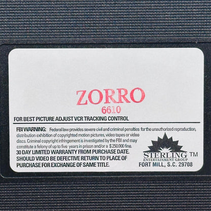 Zorro VHS 1975 Alain Delon Stanley Baker UAV Entertainment 084296066100 Movie