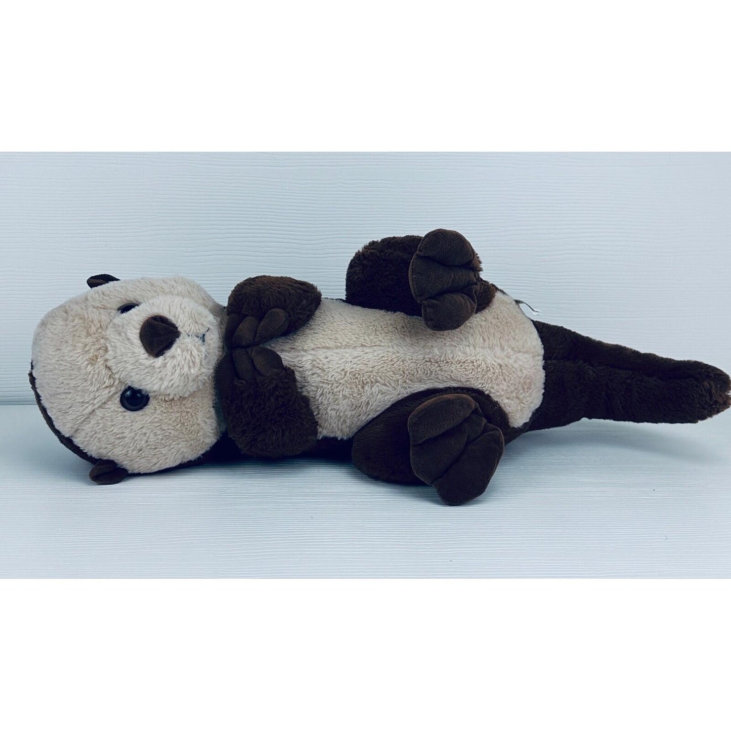 Sea Otter Plush Stuffed Animal Brown Tan Marine Life Floating Pose Toy 15 Inch