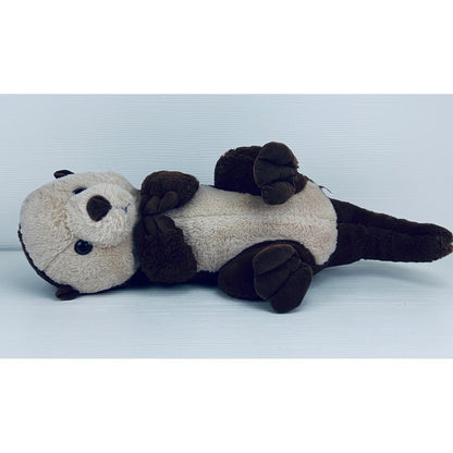 Sea Otter Plush Stuffed Animal Brown Tan Marine Life Floating Pose Toy 15 Inch