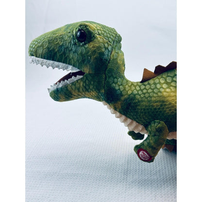 Hugfun International Roaring T-Rex Dinosaur Plush Green Scaly Texture 2021