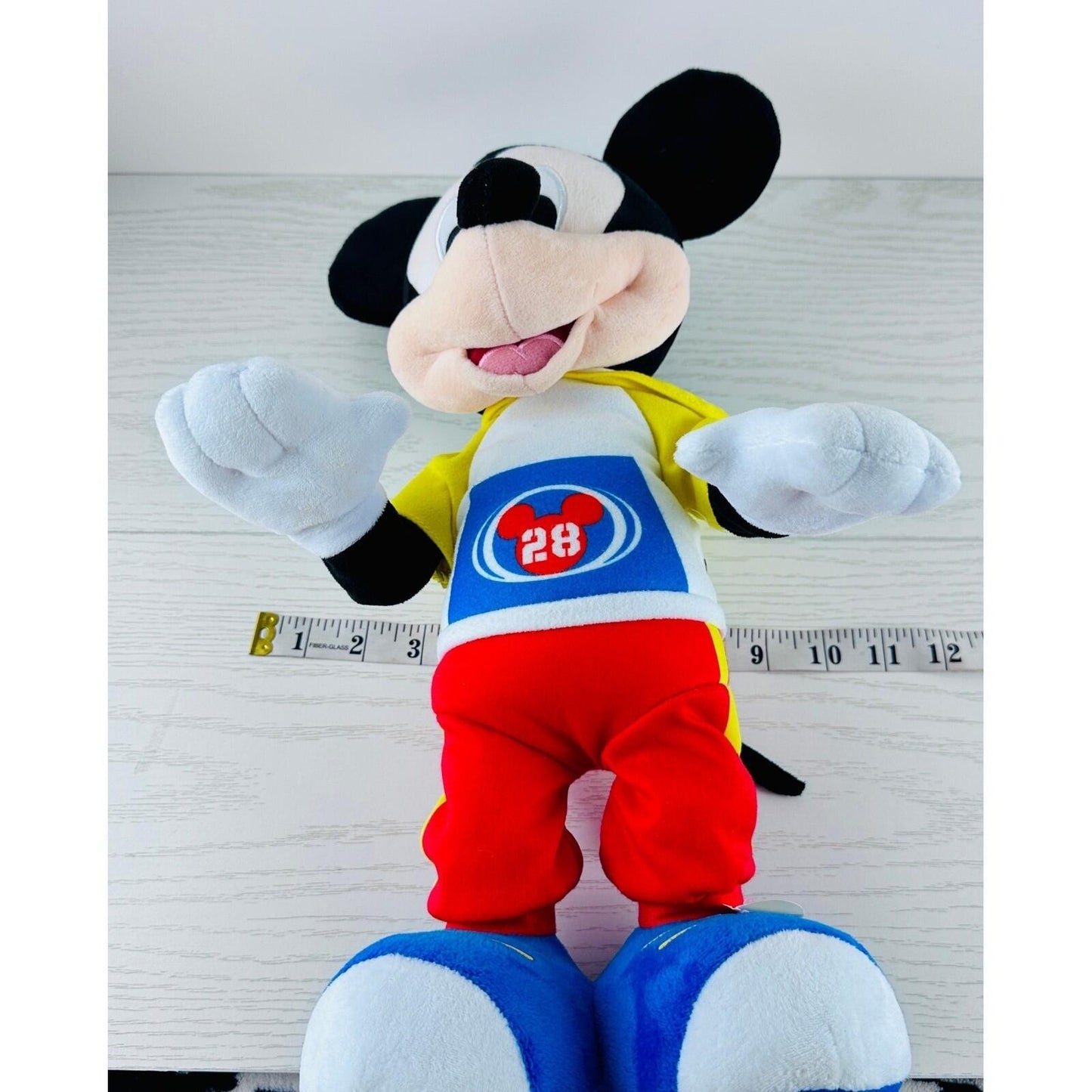 Disney Mickey Mouse Plush Toy Interactive Talking Figure Red Blue Yellow