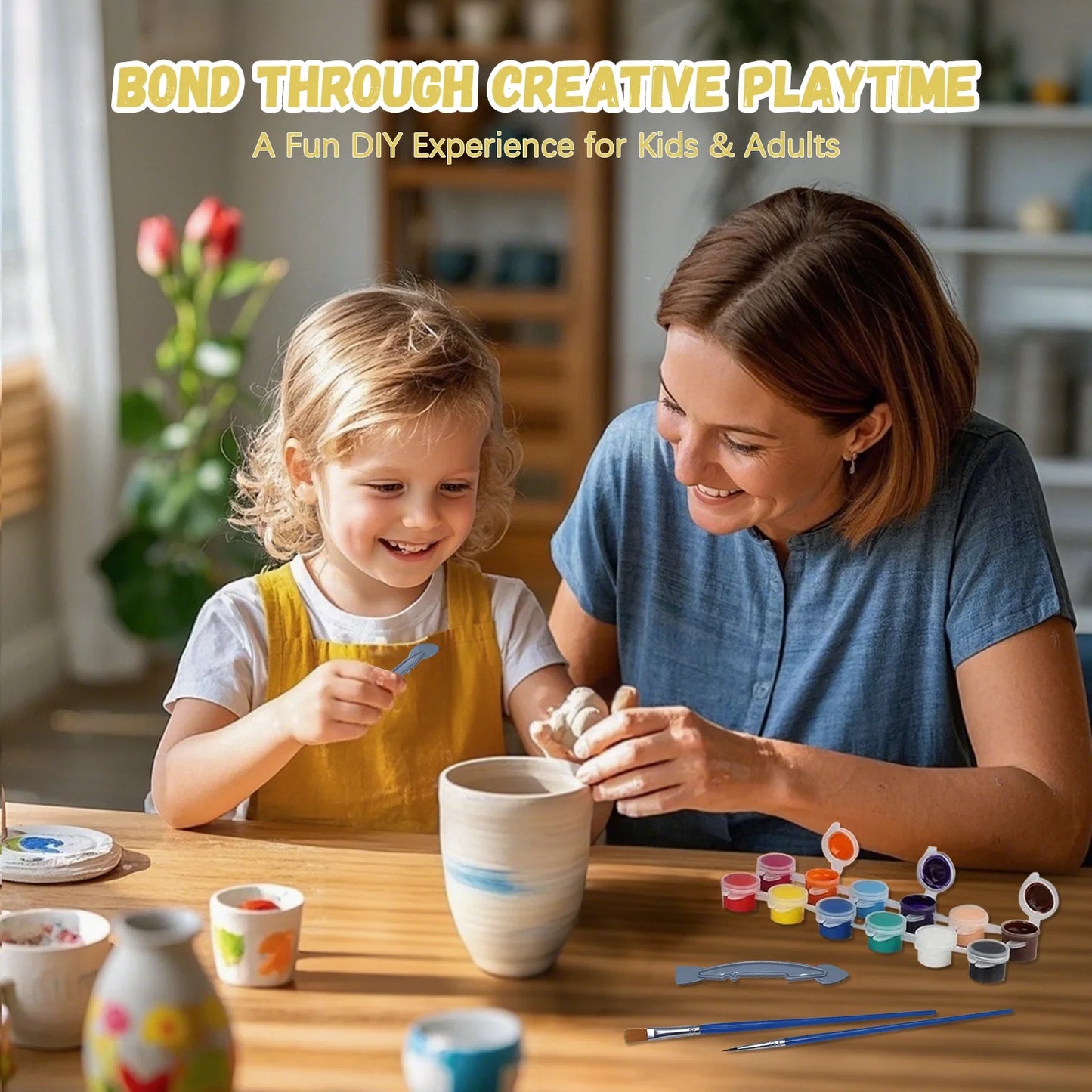 Pottery Wheel for Kids, Complete Pottery Kit for Beginners Girls Boy Toy, Arts and Crafts for Kids Ages 8-12, Clay Kit with Sculpting Tools, Ideal Birthday Halloween Toys