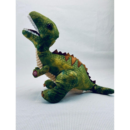 Hugfun International Roaring T-Rex Dinosaur Plush Green Scaly Texture 2021