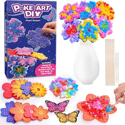 MDINGTD Poke Art Princess Craft Kits - DIY Magical Princesses, Mess-Free Creative Activity Arts and Crafts for Kids Ages 3-12, Birthday Christmas Gifts & Party Favors for Girls & Boys