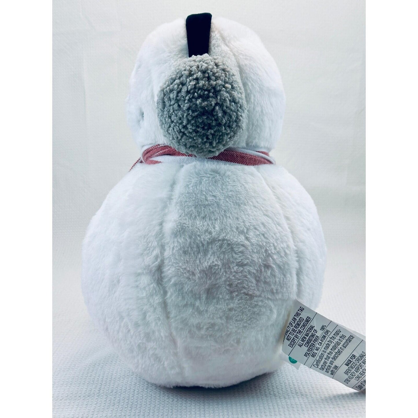 Brentwood Originals Snowman Plush Pillow Faux Fur Holiday Decor White 16"