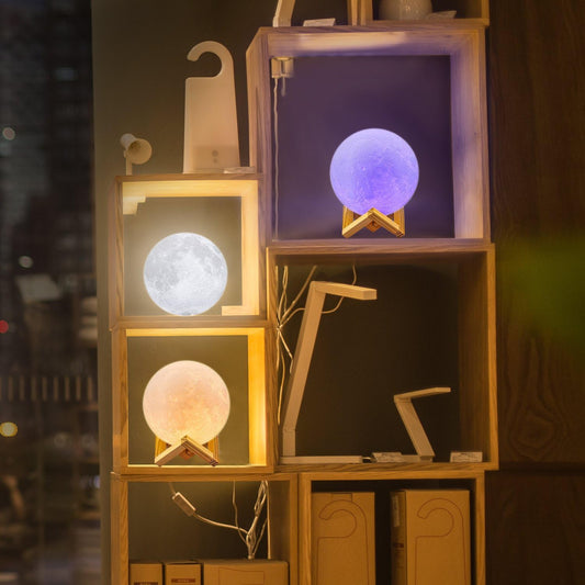 Moon Lamp 16 Colors LED Night Light with Remote & Touch Control, 4.8" 3D Moon Light with Stand, Dimmable Timer, Kids Bedroom Decor, Birthday & Christmas Gift