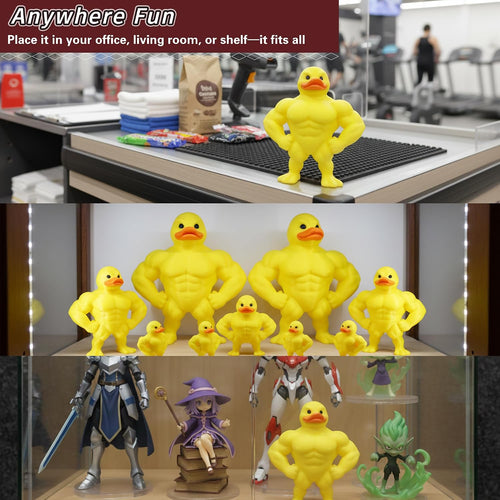 3D Printed Muscle Duck Figurine, Funny Desk Decor Collectible Statue, Muscular Duck Desktop Figurine, Gifts for Gym People, Gym Decor for Men, Bodybuilder Duck Collectible Desktop Sculpture (Medium)