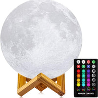 Moon Lamp 16 Colors LED Night Light with Remote & Touch Control, 4.8" 3D Moon Light with Stand, Dimmable Timer, Kids Bedroom Decor, Birthday & Christmas Gift