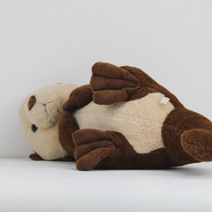 Sea Otter Plush Stuffed Animal Brown Tan Marine Life Floating Pose Toy 15 Inch
