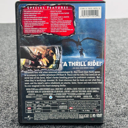 Jurassic Park III DVD Collector's Edition Widescreen 2001 Sam Neill Universal