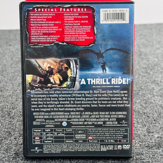 Jurassic Park III DVD Collector's Edition Widescreen 2001 Sam Neill Universal