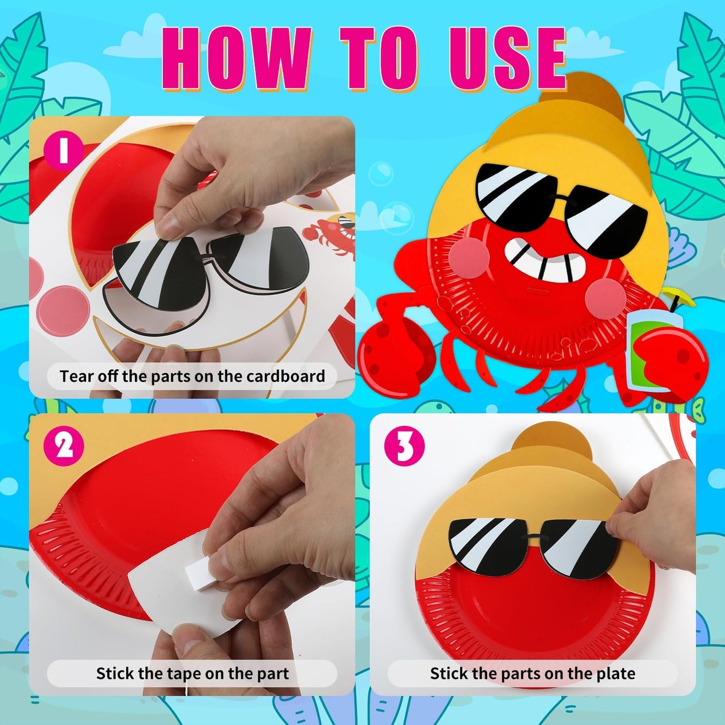 16 Pack Arts and Crafts for Kids Toddler DIY Animal Paper Plate Art Gifts