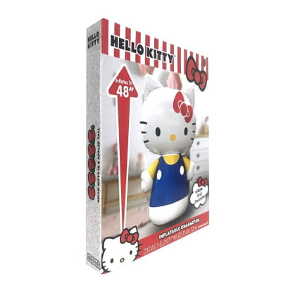 Side view of Hello Kitty inflatable packaging showing the figure inside and details