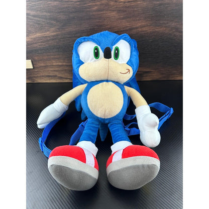 Sega Sonic the Hedgehog Plush Backpack 12.5 Blue Character Bag
