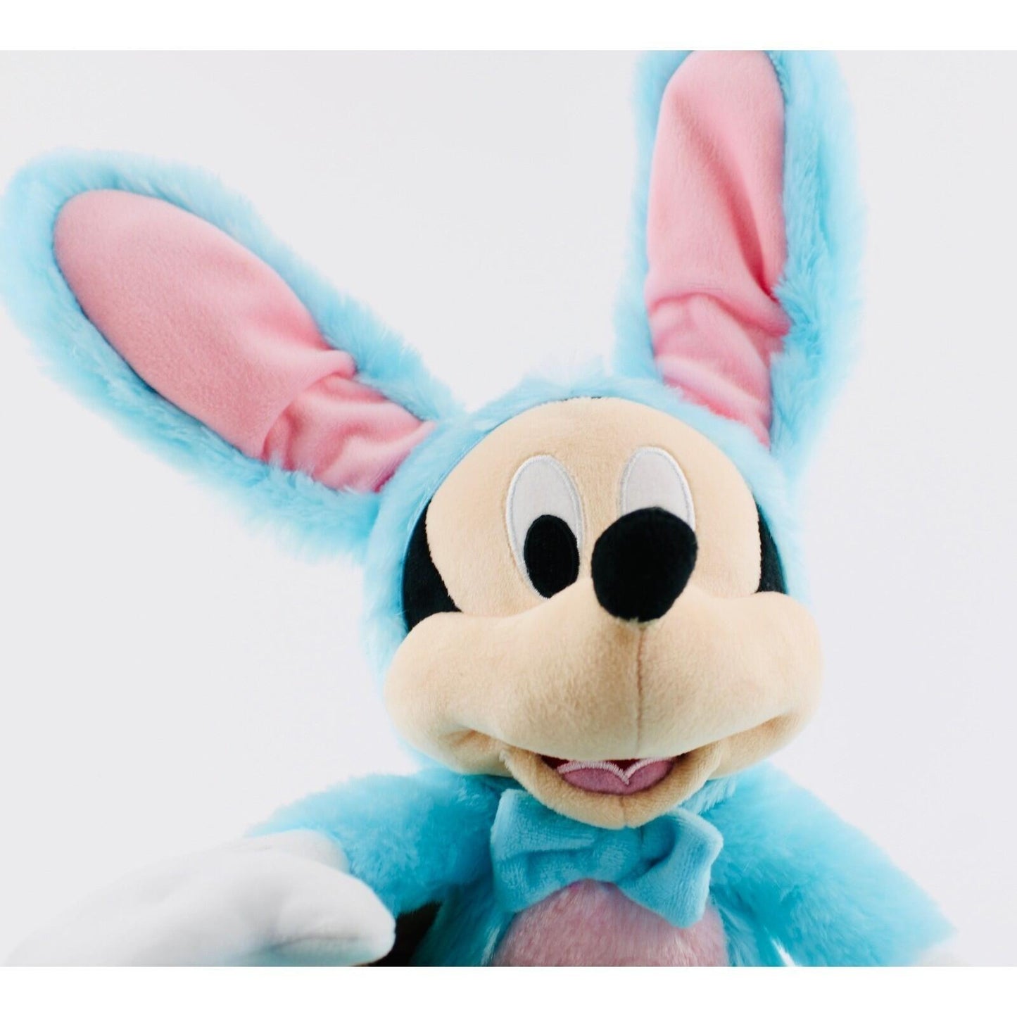 Disney Mickey Mouse Easter Bunny Plush 2021 - Blue Pink Bow, Stuffed Animal