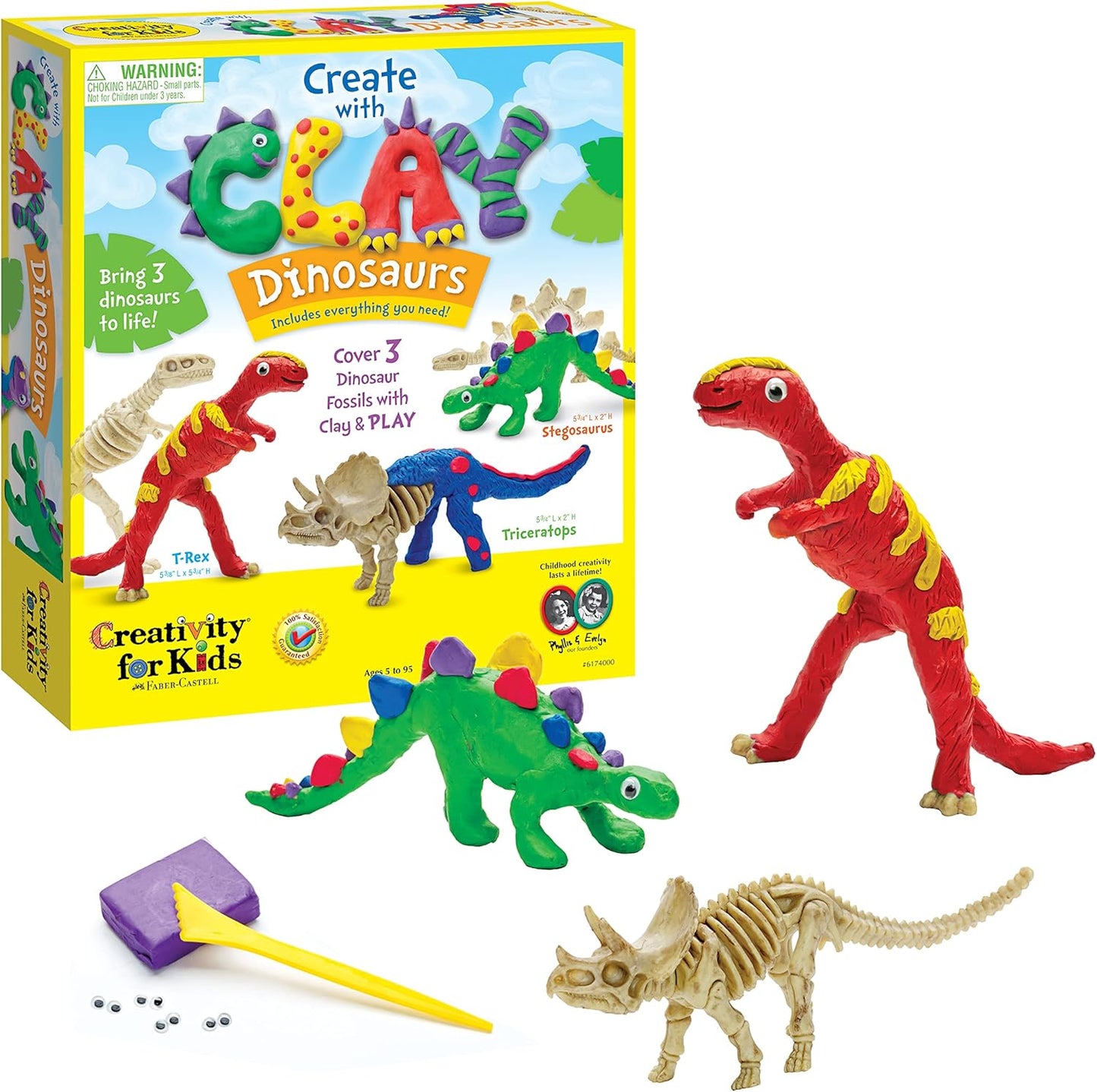 Creativity for Kids Create with Clay Dinosaur Craft Kit (Ages 5+)