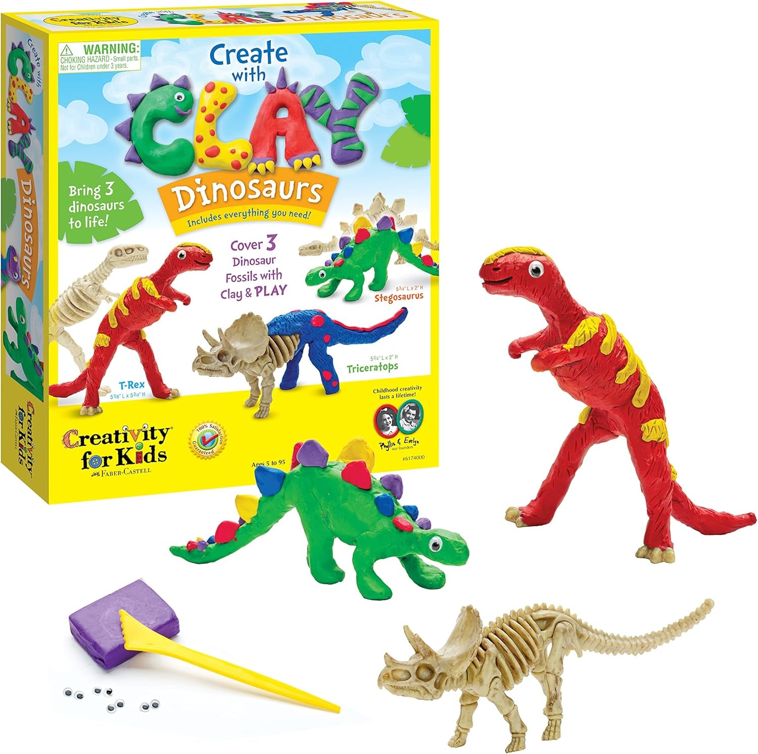 Creativity for Kids Create with Clay Dinosaur Craft Kit (Ages 5+)
