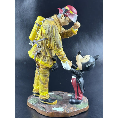 Disney Charles Boyer Tribute to Firefighters Mickey Mouse Resin Statue COA 7.5in