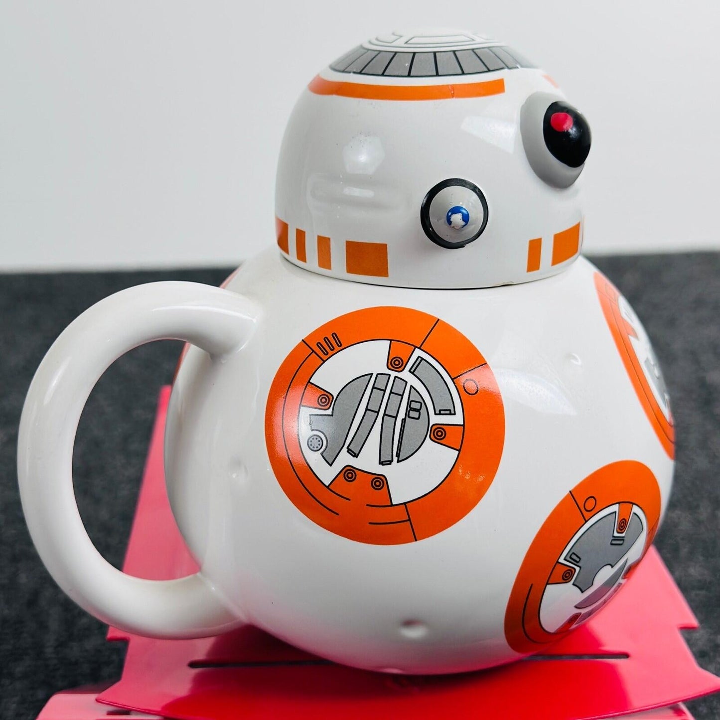 Star Wars BB-8 Ceramic Coffee Mug with Lid UT USA LLC Orange White Droid 12oz