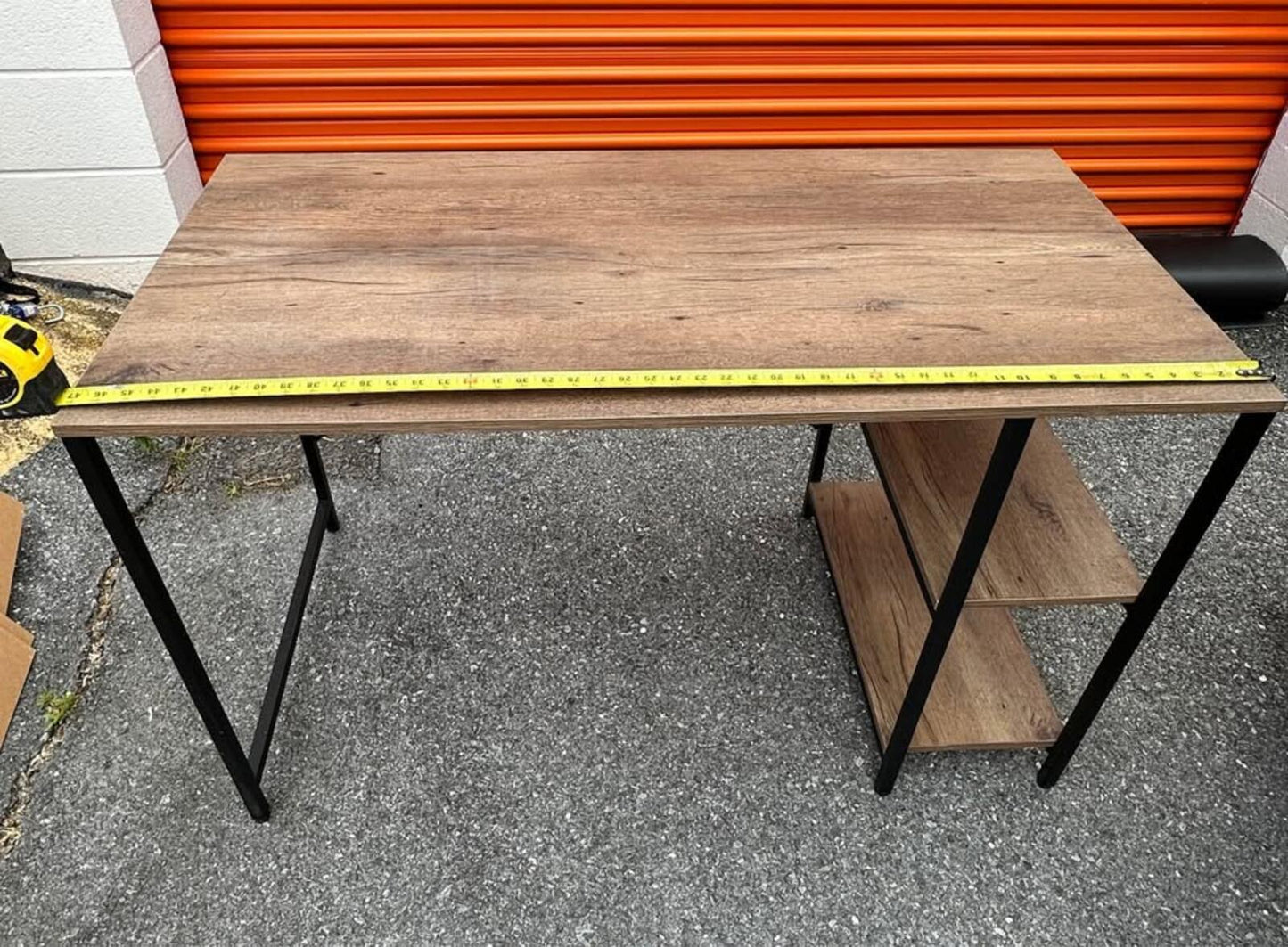 Spacious Wood Desk with Built-In Shelves by Buysaavy