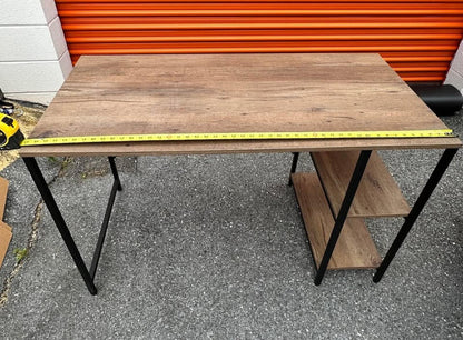 Spacious Wood Desk with Built-In Shelves by Buysaavy