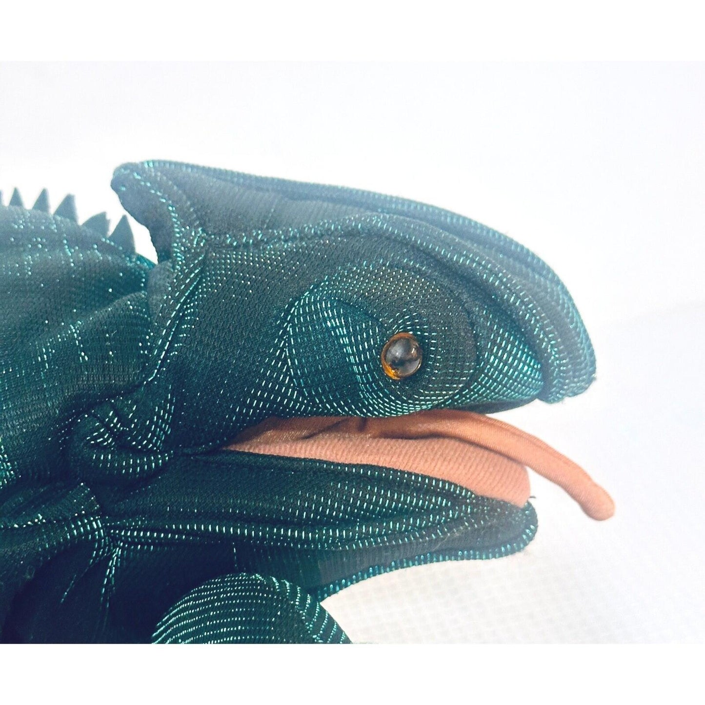 Folkmanis Puppets Chameleon Puppet Sparkly Green Brown Tongue