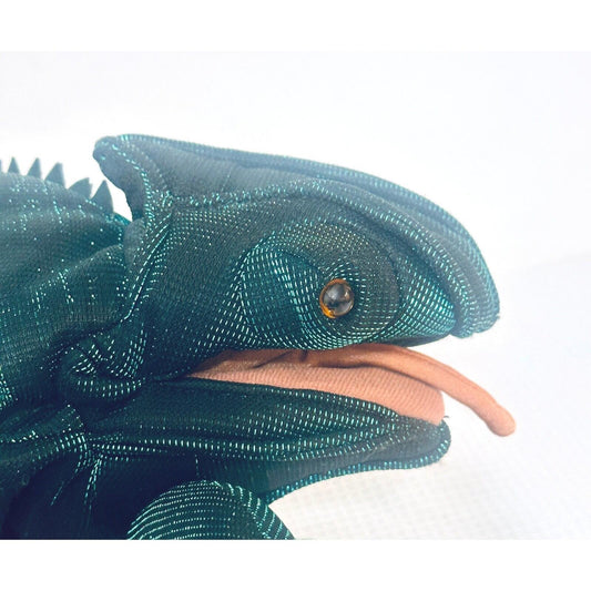 Folkmanis Puppets Chameleon Puppet Sparkly Green Brown Tongue