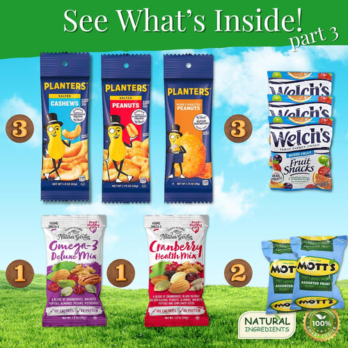 Healthy Snack Variety Box for Adults - Deluxe Assortment with Granola Bars, Nut Mixes, and Fruit Snacks for Families, Office, Gifts, and Travel (28 Count)