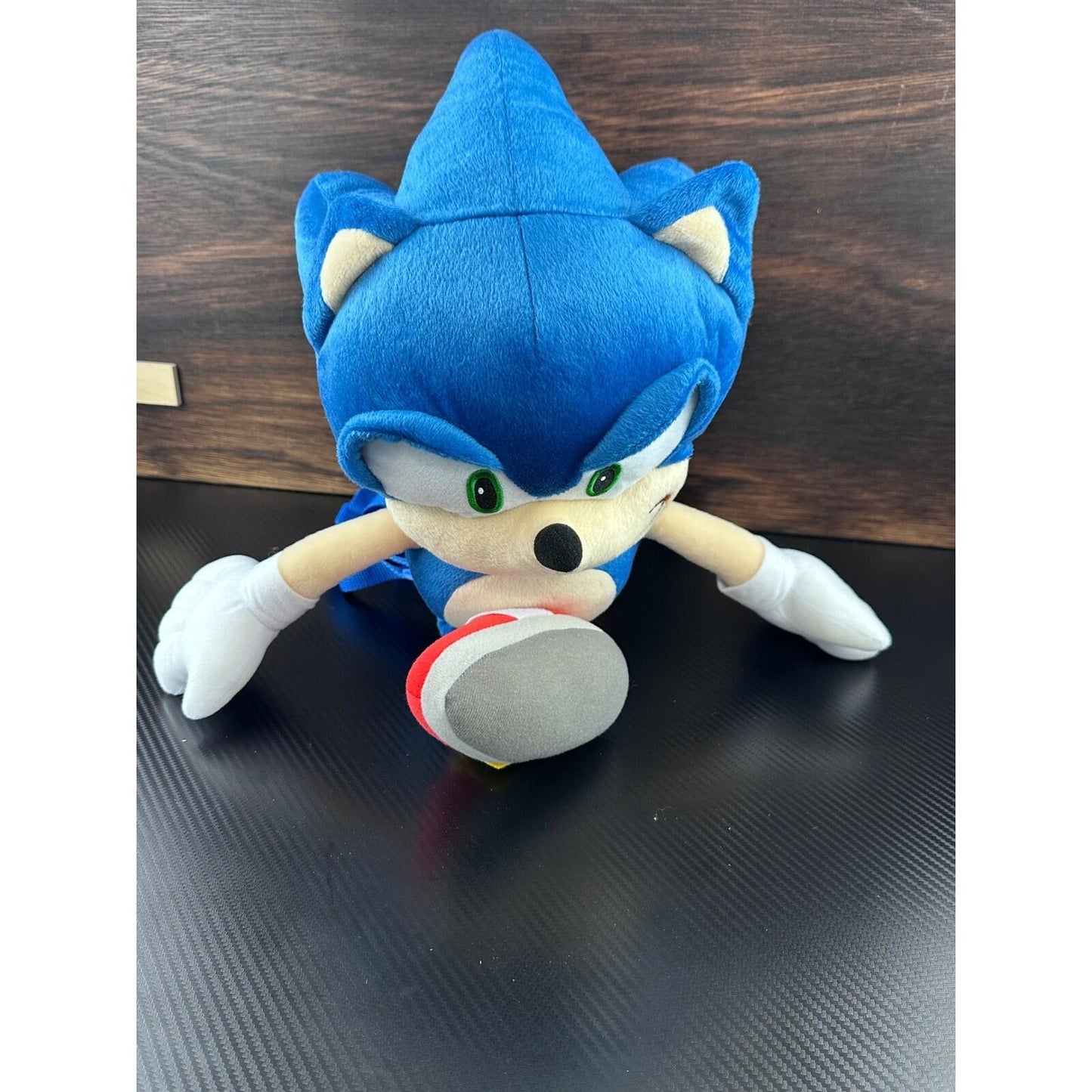 Sega Sonic the Hedgehog Plush Backpack 12.5 Blue Character Bag