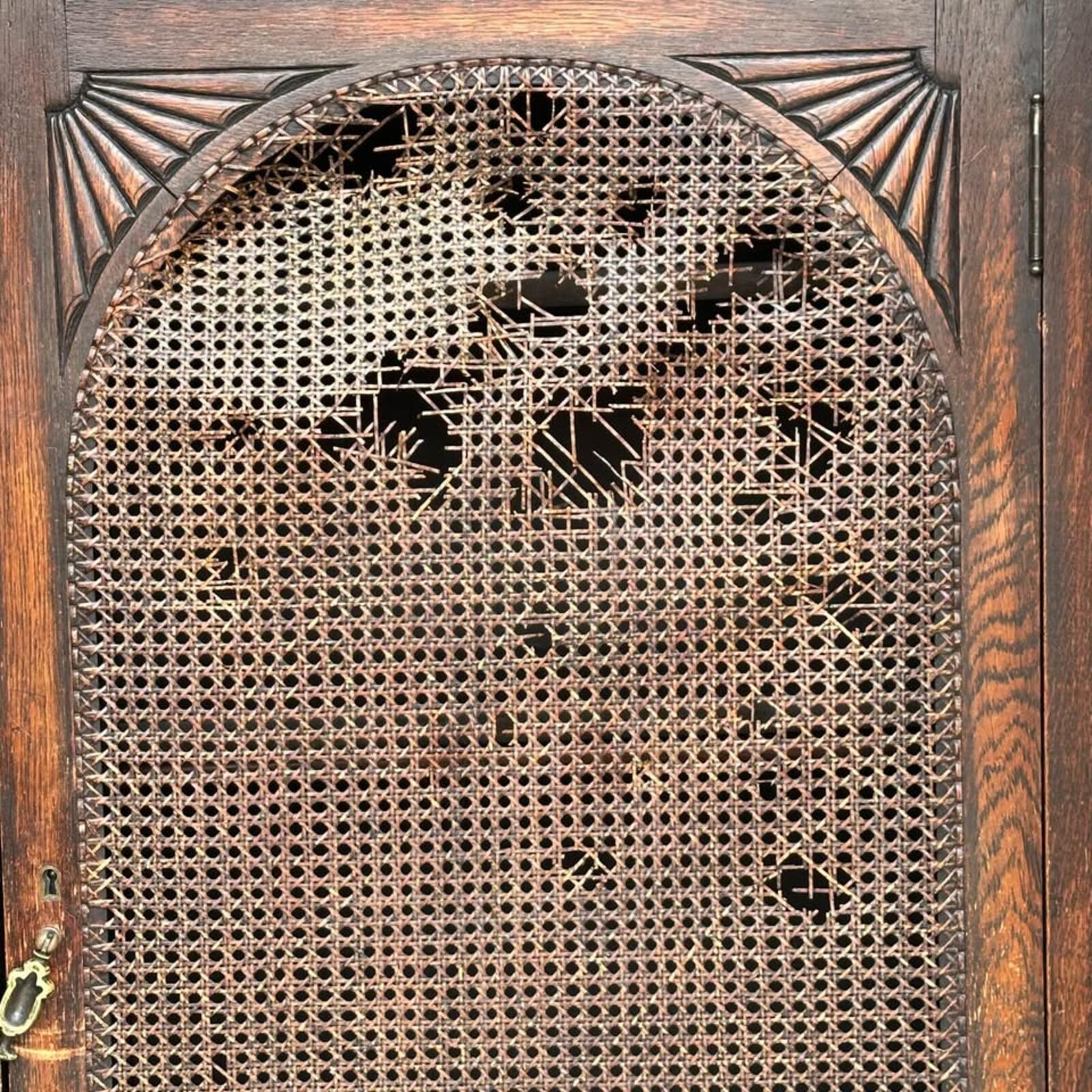 Classic Wooden Storage Cabinet with Cane Door by Buysaavy