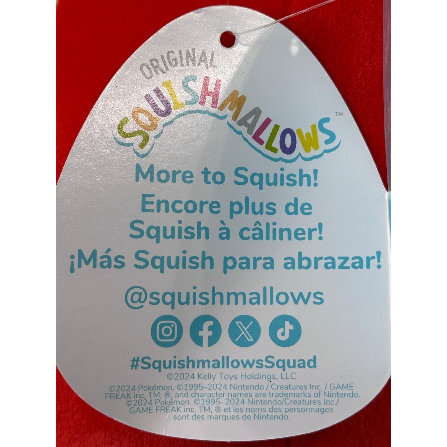 Pokemon Squishmallows Fuecoco Plush 10 Inch Red Fire Crocodile Jazwares 2024