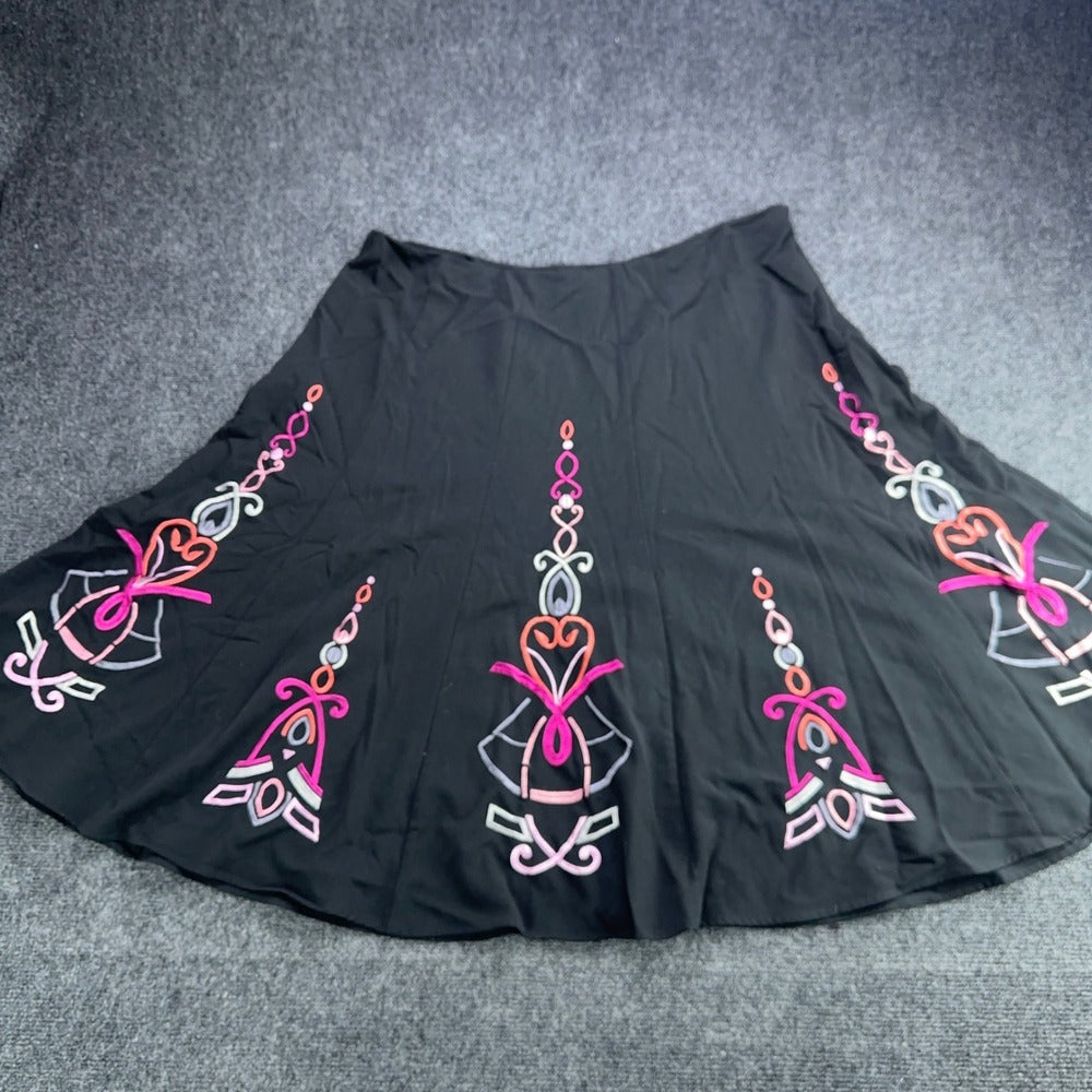 Sunny Leigh Woman Black Soutache Embroidered A-Line Skirt Plus Size 22W Pink — photo 3 of 6