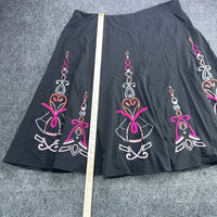 Sunny Leigh Woman Black Soutache Embroidered A-Line Skirt Plus Size 22W Pink — photo 4 of 6