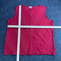 Caran New York Womens 2X Red Chevron Ribbed Sleeveless Tank Top Shell — photo 4 of 5