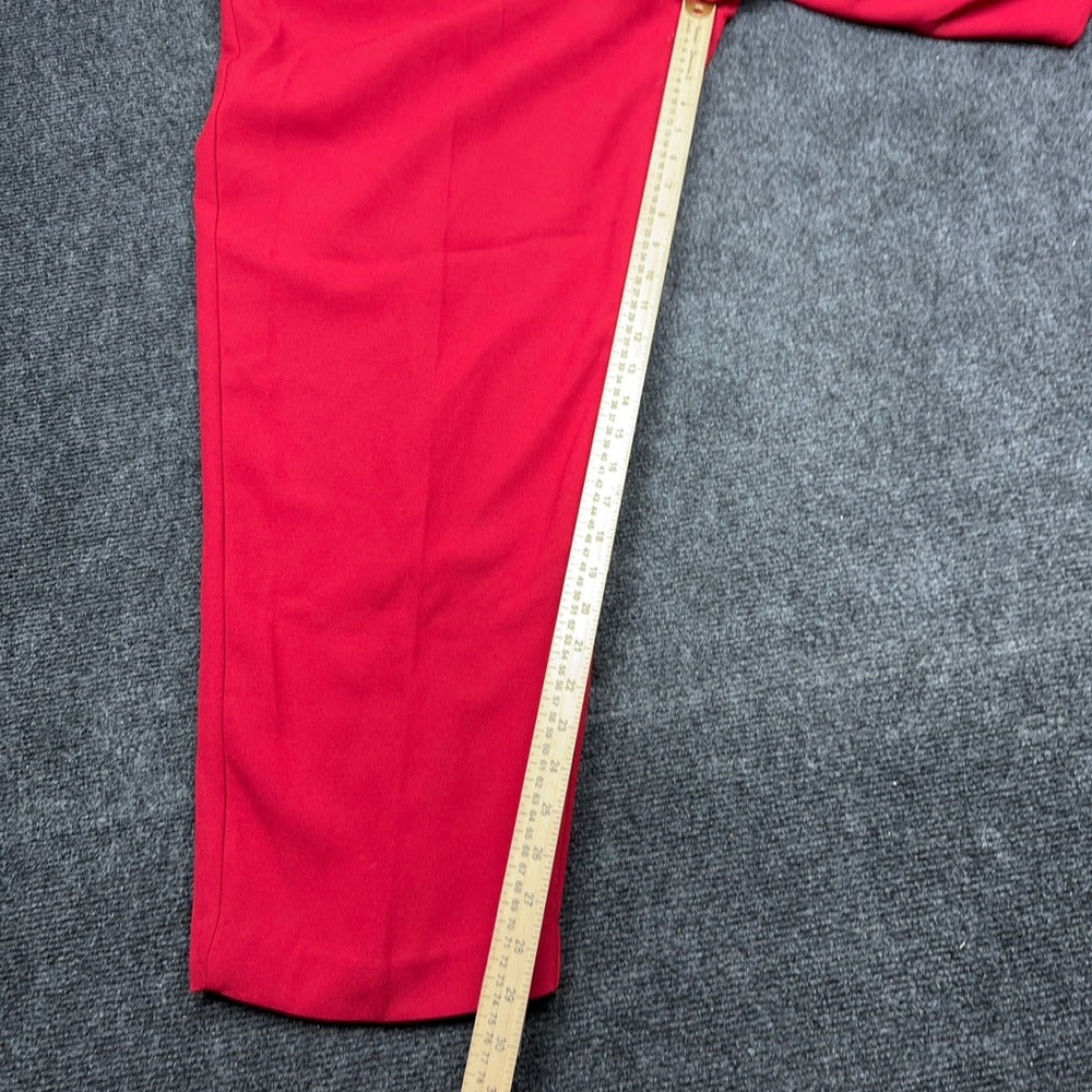 Karen Scott Woman Red Pleated Straight Leg Dress Pants 18W High Rise Workwear — photo 7 of 14