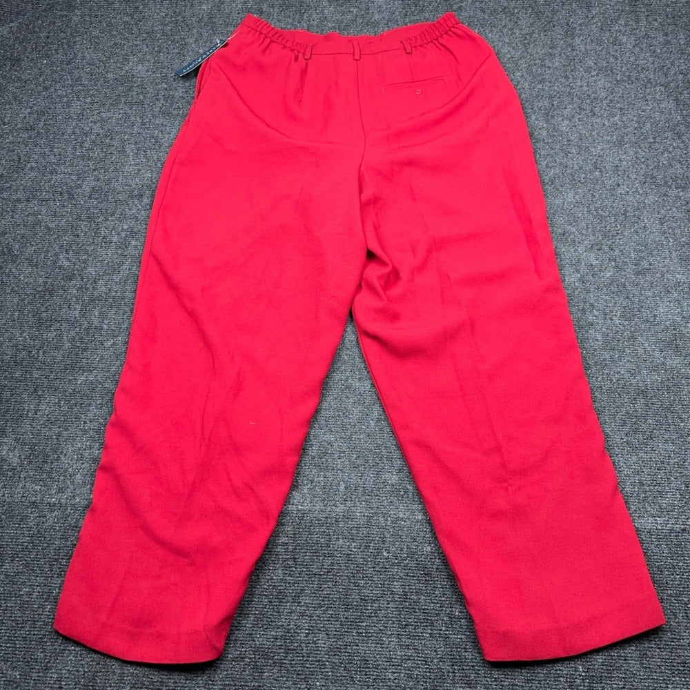 Karen Scott Woman Red Pleated Straight Leg Dress Pants 18W High Rise Workwear — photo 3 of 14