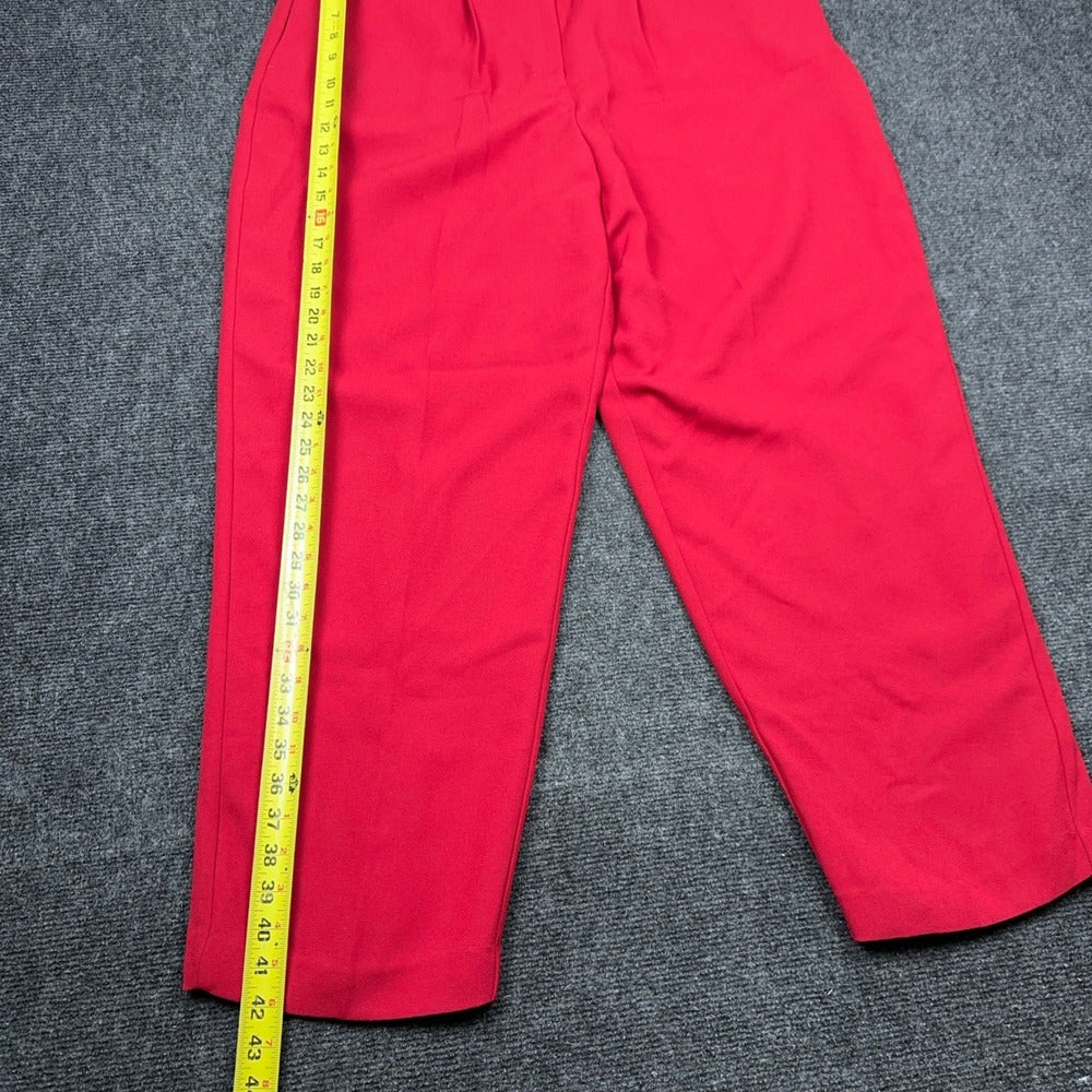 Karen Scott Woman Red Pleated Straight Leg Dress Pants 18W High Rise Workwear — photo 6 of 14