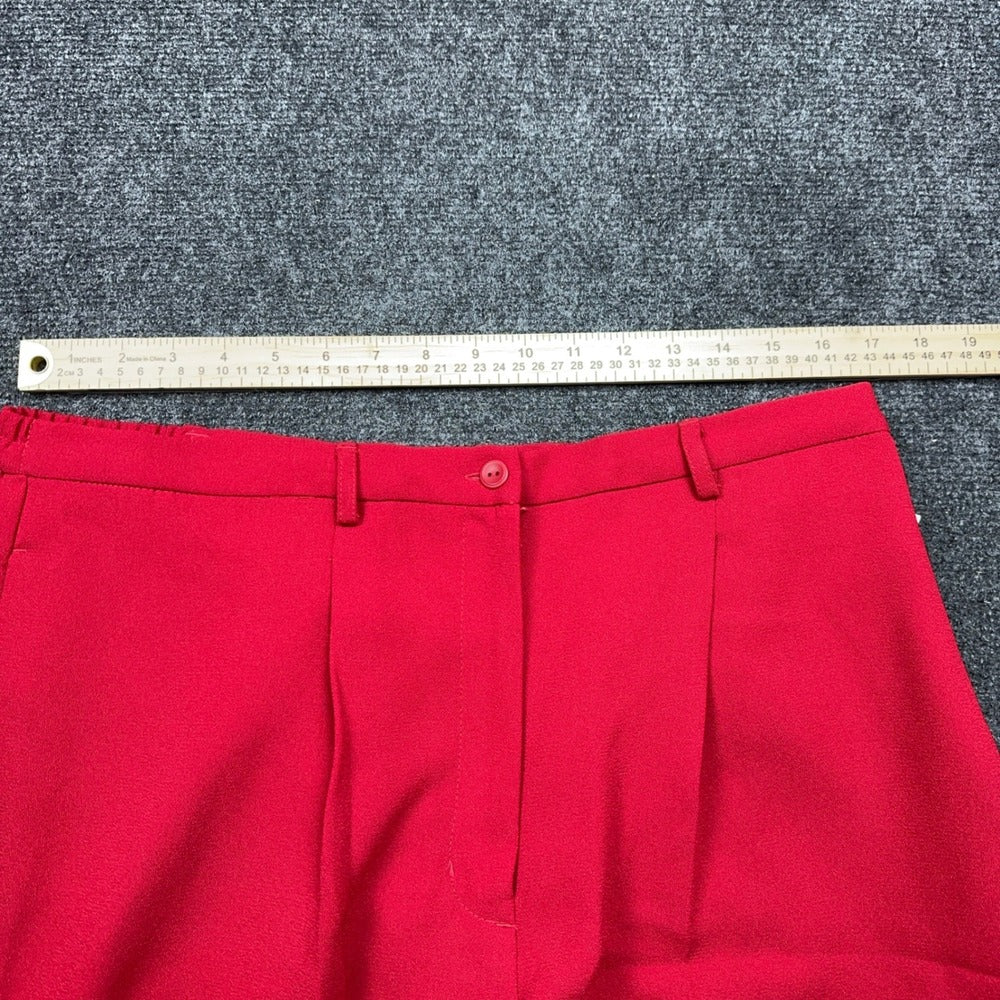 Karen Scott Woman Red Pleated Straight Leg Dress Pants 18W High Rise Workwear — photo 9 of 14